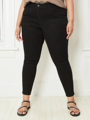 Women's Plus Size Mid-rise Skinny Jeans - Ava & Viv™ Black