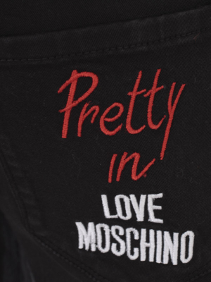 Love Moschino Logo Embroidered Skinny Jeans