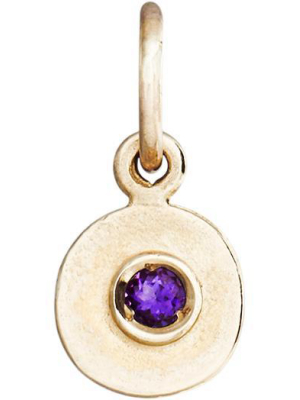 Birth Jewel Mini Disk Charm With Amethyst