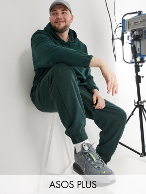 Asos Design Plus Organic Oversized Sweatpants In Green