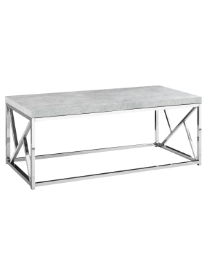 Coffee Table - Chrome Metal, Gray Cement - Everyroom