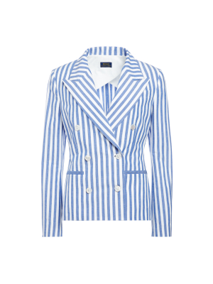 Striped Double-breasted Blazer