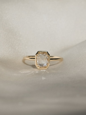 Oval Rose-cut Diamond Octagonal Bezel Ring