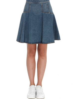 Alexander Mcqueen A-line Denim Skirt