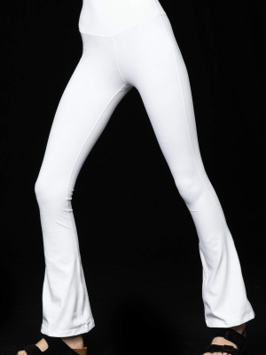 Raquel High Waist Flared Legging - White