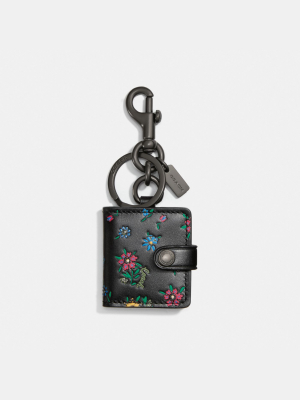 Picture Frame Bag Charm With Wildflower Print