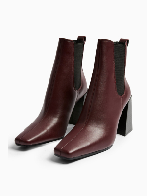 Harbour Burgundy Leather Chelsea Boots