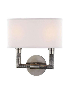 Dubois 2 Light Wall Sconce Historic Nickel