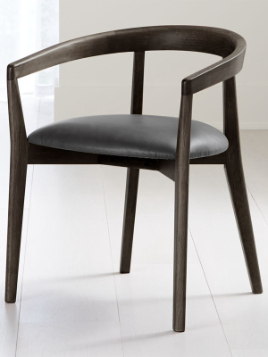 Cullen Dark Stain Viola Round Back Dining Chair