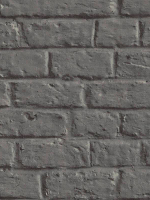 Melora Faux Brick Wallpaper In Black And Grey By Bd Wall