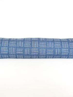 Spotted Italian Denim Extra Long Lumbar Pillow - 14x50
