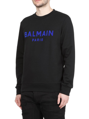 Balmain Flocked Logo Sweatshirt