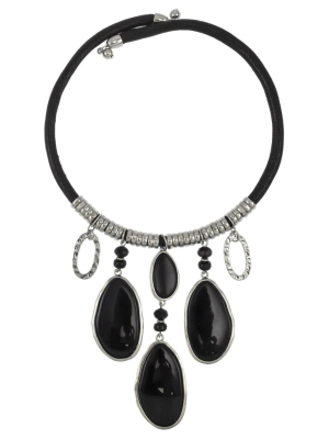 Carol Dauplaise Jet Collar Necklaces