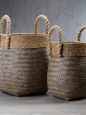 Isola Rattan Basket With Jute Rope Handle