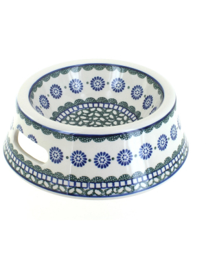 Blue Rose Polish Pottery Maia Dog Bowl