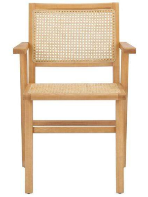 Ll Couture Hattie French Cane Arm Chair - Natural (set Of 2)