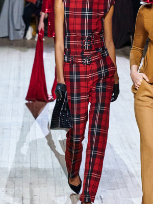 Plaid Wool-blend Straight-leg Pants