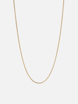 1.3mm Cuban Chain Necklace, Gold