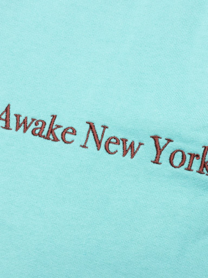 Awake Classic Outline Logo Paneled Embroidered Sweatpants - Teal