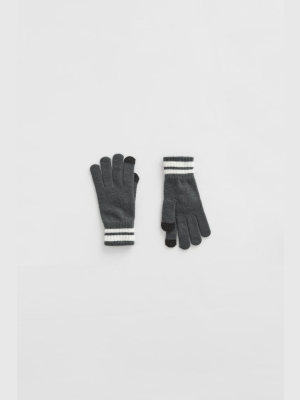 Striped Athletic Knit Gloves