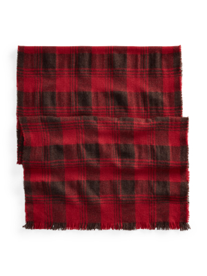 Plaid Lambswool-cashmere Scarf
