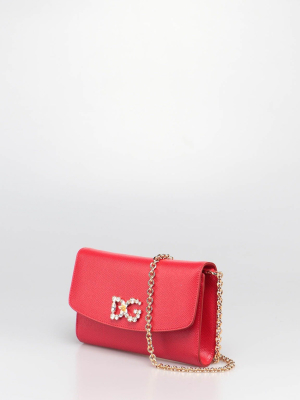 Dolce & Gabbana Crystal Embellished Chain Clutch