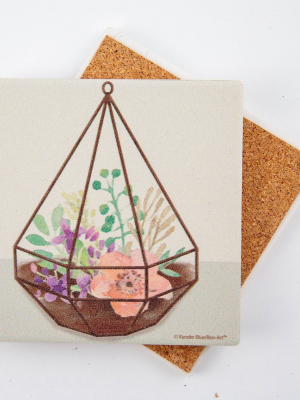 4pk Ceramic Terrarium Print Coasters - Thirstystone