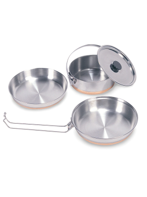 Stansport 3 Piece Copper Bottom Stainless Steel Mess Kit