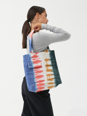 Double Pocket Tie-dye Tote Bag