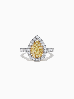 Effy Canare 18k Two-tone Gold Yellow And White Diamond Ring, 1.21 Tcw