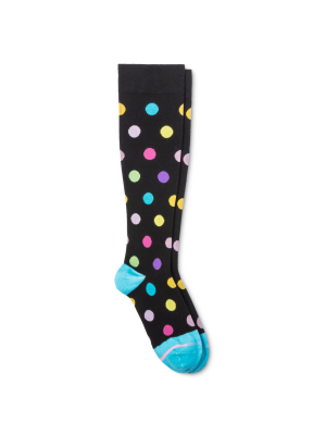 Dr. Motion Women's Mild Compression Giant Dots Knee High Socks 4-10