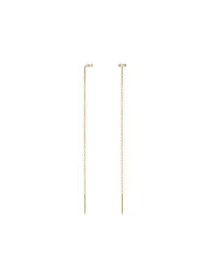 14k Baguette Stud Long Threaders