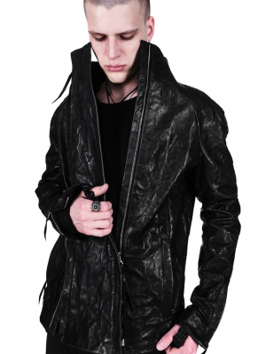 Textured Bondage Leather Jacket