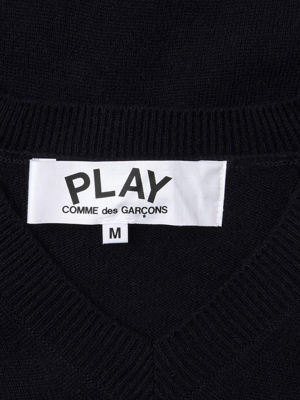 Comme Des Garcons Play Small Heart Sweater - Navy