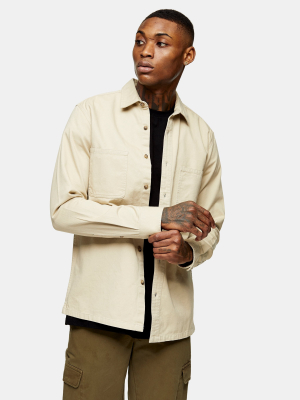 Stone Two Pocket Twill Slim Shirt