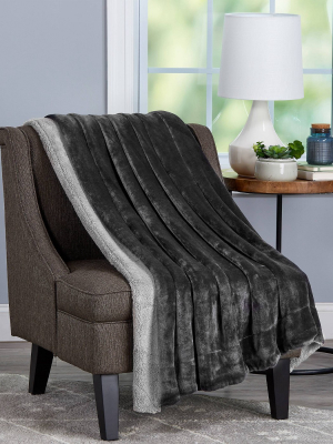 Oversized Poly Fleece Sherpa Throw