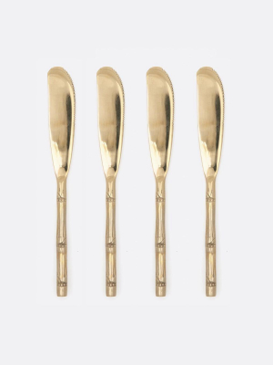 Blue Pheasant Liliana Polished Gold Cheese Spreaders (set Of 4)