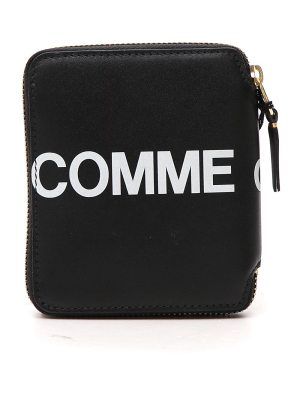 Comme Des Garçons Wallet Logo Print Zipped Wallet