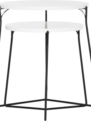 Rylan Lacquer Stacking End Table White/black