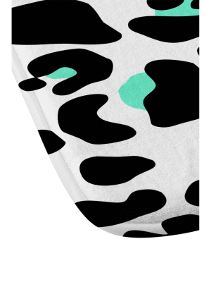 Allyson Johnson Neon Leopard Memory Foam Bath Mat Black/white - Deny Designs