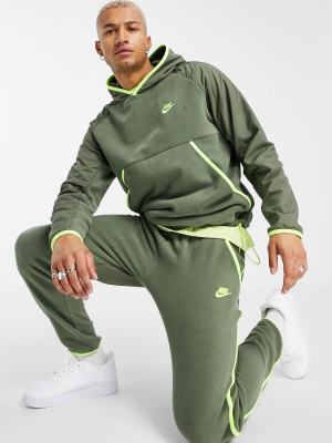 Nike Club Essentials Panelled Hoodie In Khaki