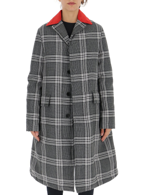 Marni Contrasting Panelled Plaid Coat