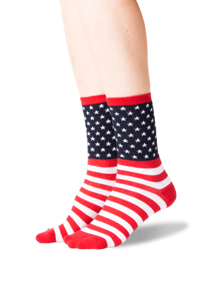 Women's American Flag Crew Socks