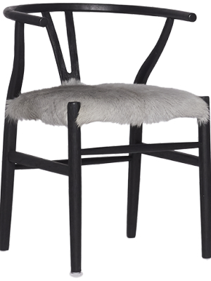 Crane Chair – Black/grey Fur