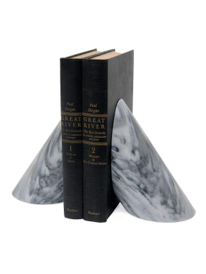 Coronet Collection Cloud Gray Marble Bookends