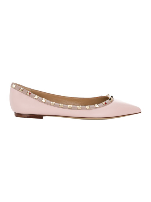 Valentino Garavani Rockstud Pointed Toe Flat Shoes