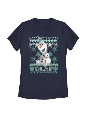 Women's Frozen Ugly Christmas Olaf T-shirt