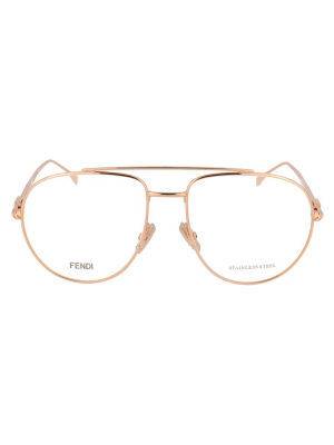 Fendi Eyewear Aviator Frame Glasses