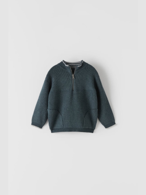 Mock Neck Knit Sweater