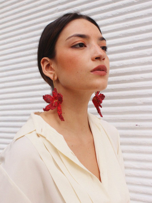 Orquidea Roja Earrings